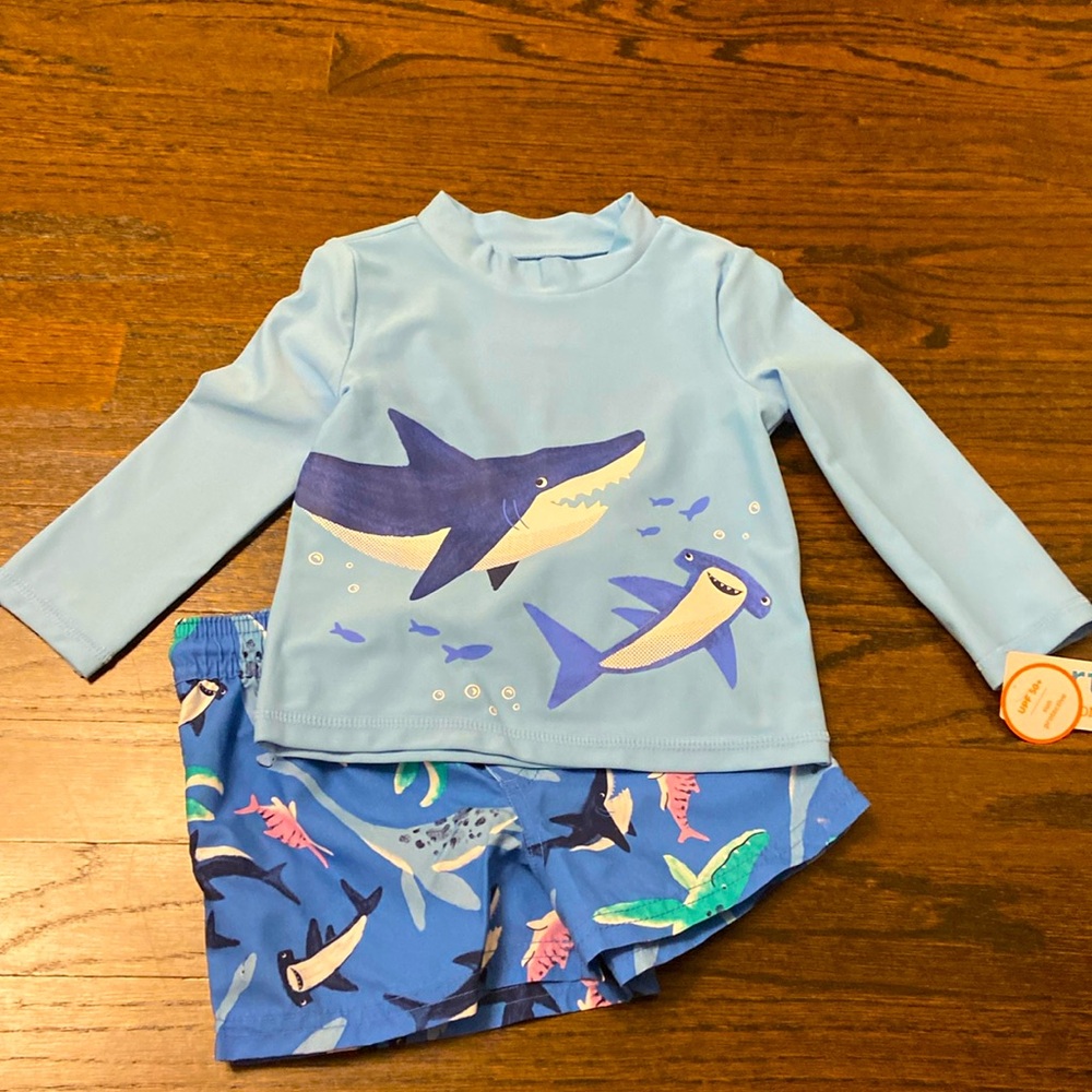 Carter’s Shark Swim Shirt and Trunks